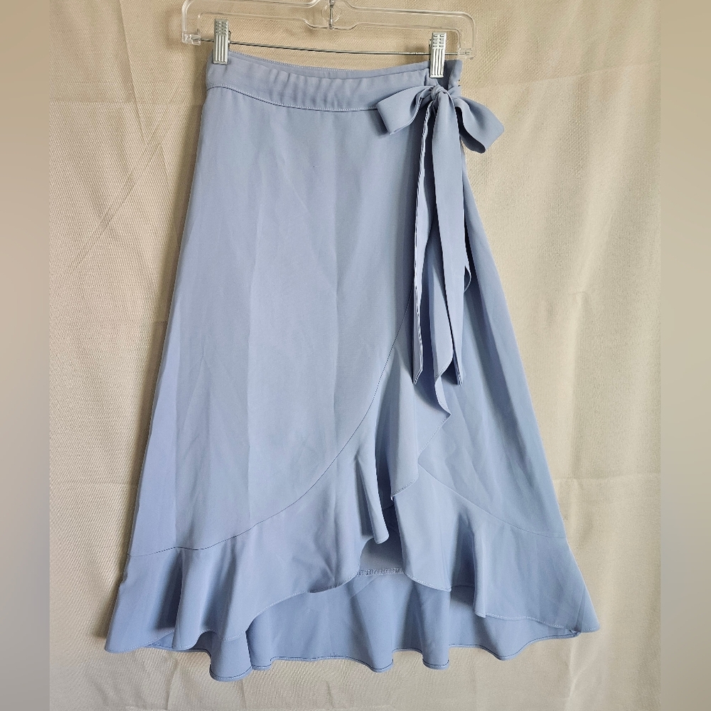 Chic Light Blue High-Low Women's Skirt